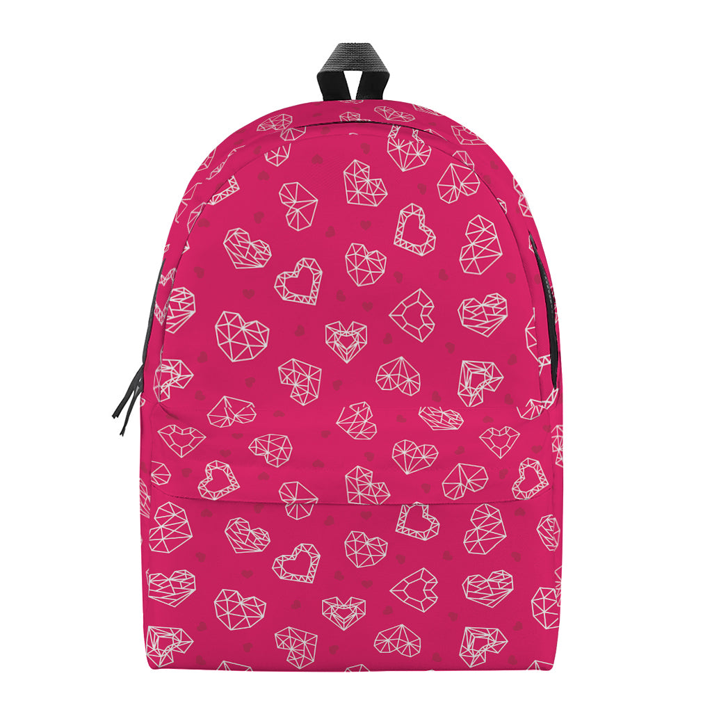 Valentine's Day Geometric Heart Print Backpack