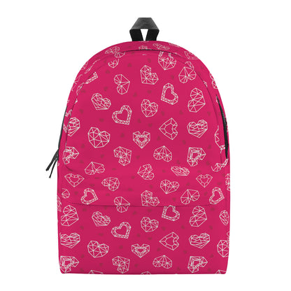 Valentine's Day Geometric Heart Print Backpack