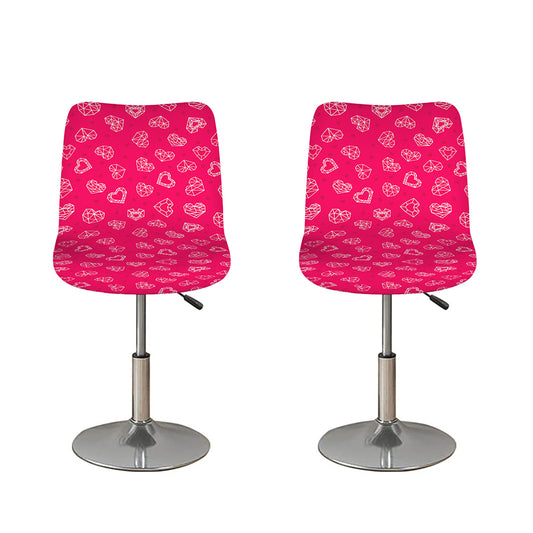 Valentine's Day Geometric Heart Print Bar Stool Covers