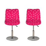 Valentine's Day Geometric Heart Print Bar Stool Covers