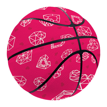 Valentine's Day Geometric Heart Print Basketball