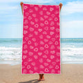 Valentine's Day Geometric Heart Print Beach Towel