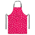 Valentine's Day Geometric Heart Print Bib Apron With Pocket