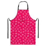 Valentine's Day Geometric Heart Print Bib Apron With Pocket