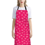 Valentine's Day Geometric Heart Print Bib Apron With Pocket