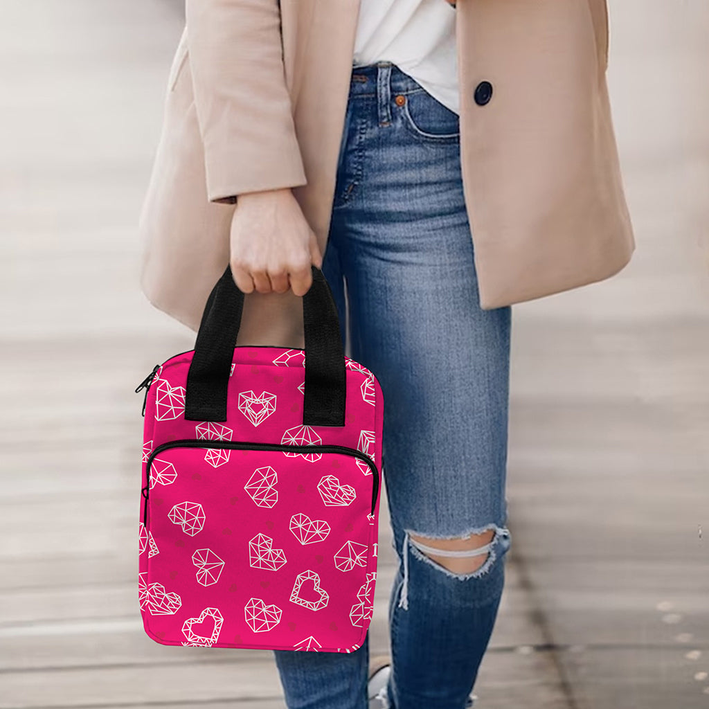 Valentine's Day Geometric Heart Print Bible Tote Bag