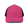 Valentine's Day Geometric Heart Print Black Mesh Trucker Hat