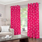 Valentine's Day Geometric Heart Print Blackout Grommet Curtains