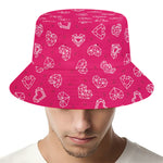 Valentine's Day Geometric Heart Print Bucket Hat