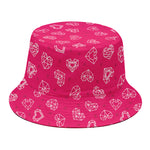 Valentine's Day Geometric Heart Print Bucket Hat