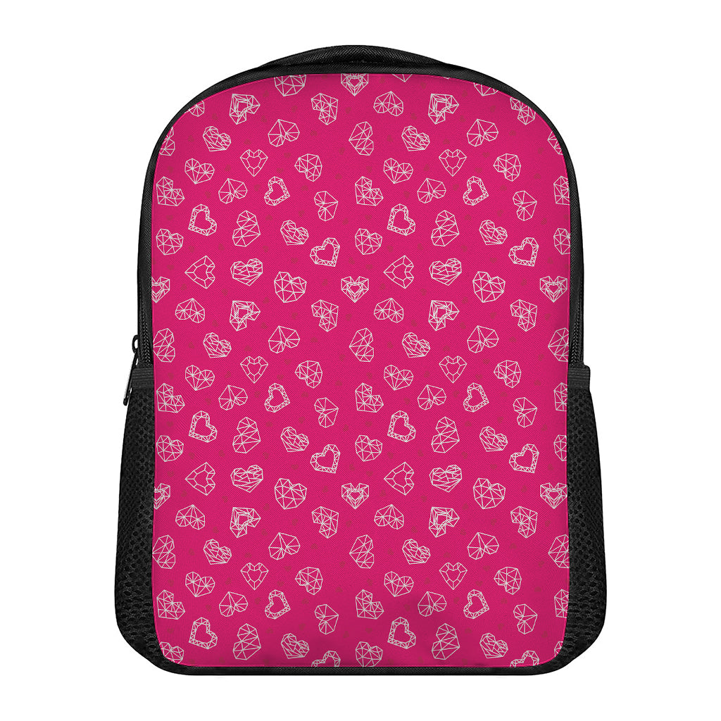Valentine's Day Geometric Heart Print Casual Backpack