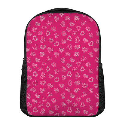 Valentine's Day Geometric Heart Print Casual Backpack