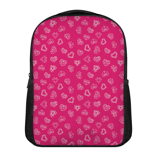 Valentine's Day Geometric Heart Print Casual Backpack