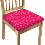 Valentine's Day Geometric Heart Print Chair Cushion Cover