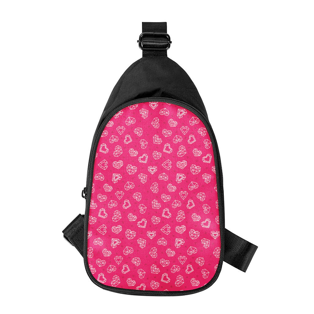 Valentine's Day Geometric Heart Print Chest Bag