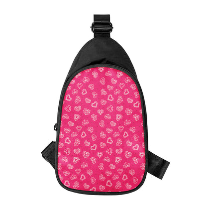 Valentine's Day Geometric Heart Print Chest Bag