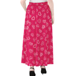 Valentine's Day Geometric Heart Print Chiffon Maxi Skirt