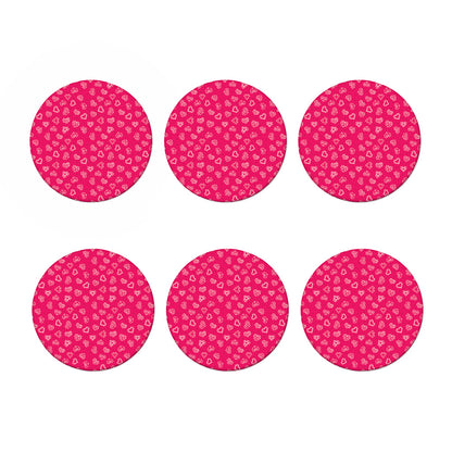 Valentine's Day Geometric Heart Print Coaster Set