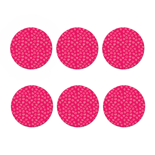 Valentine's Day Geometric Heart Print Coaster Set
