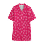 Valentine's Day Geometric Heart Print Cotton Hawaiian Shirt
