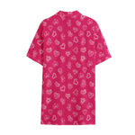 Valentine's Day Geometric Heart Print Cotton Hawaiian Shirt