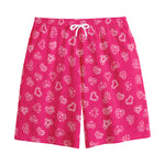 Valentine's Day Geometric Heart Print Cotton Shorts