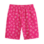 Valentine's Day Geometric Heart Print Cotton Shorts