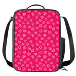 Valentine's Day Geometric Heart Print Crossbody Lunch Bag