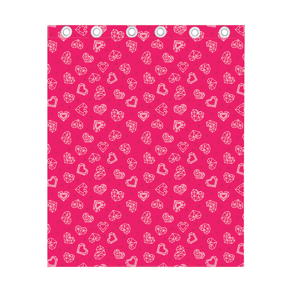 Valentine's Day Geometric Heart Print Curtain