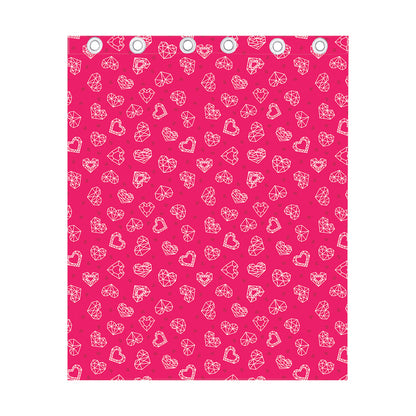 Valentine's Day Geometric Heart Print Curtain