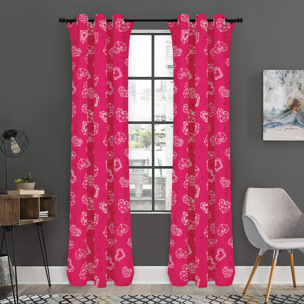 Valentine's Day Geometric Heart Print Curtain