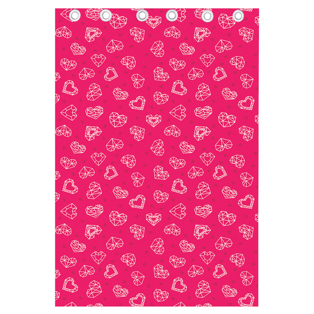 Valentine's Day Geometric Heart Print Curtain