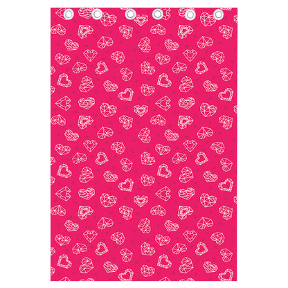 Valentine's Day Geometric Heart Print Curtain