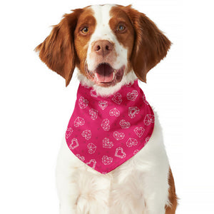 Valentine's Day Geometric Heart Print Dog Bandana