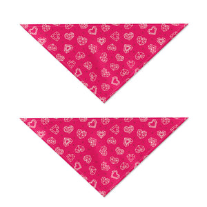 Valentine's Day Geometric Heart Print Dog Bandana