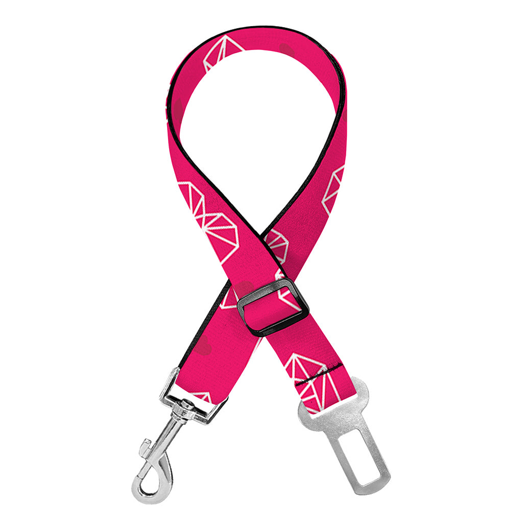 Valentine's Day Geometric Heart Print Dog Seat Belt