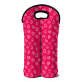 Valentine's Day Geometric Heart Print Double Neoprene Wine Tote