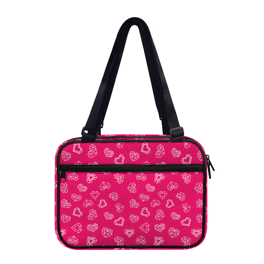 Valentine's Day Geometric Heart Print Double Strap Bible Bag