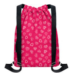 Valentine's Day Geometric Heart Print Drawstring Backpack