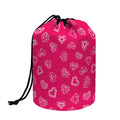 Valentine's Day Geometric Heart Print Drawstring Makeup Bag