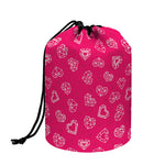 Valentine's Day Geometric Heart Print Drawstring Makeup Bag