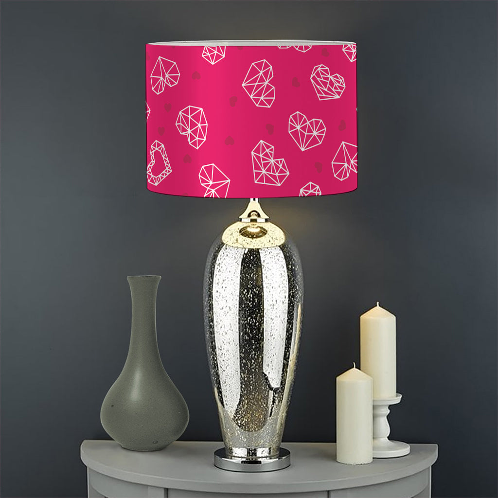 Valentine's Day Geometric Heart Print Drum Lamp Shade