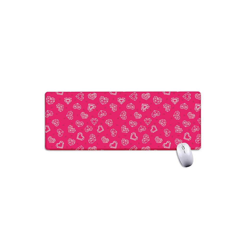 Valentine's Day Geometric Heart Print Extended Mouse Pad
