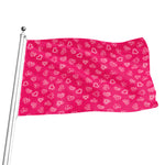 Valentine's Day Geometric Heart Print Flag