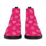 Valentine's Day Geometric Heart Print Flat Ankle Boots