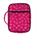 Valentine's Day Geometric Heart Print Front Pocket Bible Bag