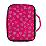 Valentine's Day Geometric Heart Print Front Pocket Bible Bag