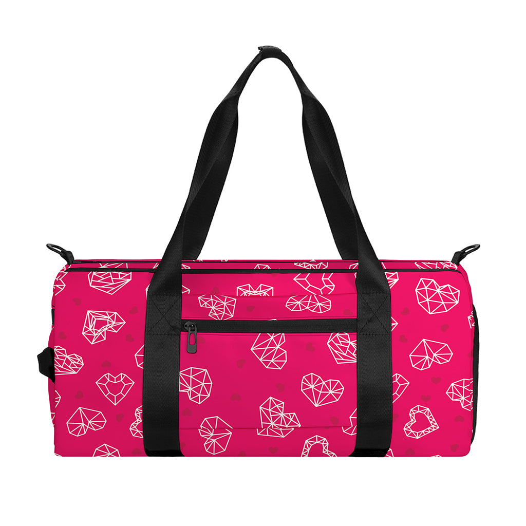 Valentine's Day Geometric Heart Print Gym Bag