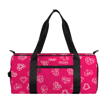 Valentine's Day Geometric Heart Print Gym Bag