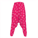 Valentine's Day Geometric Heart Print Hammer Pants